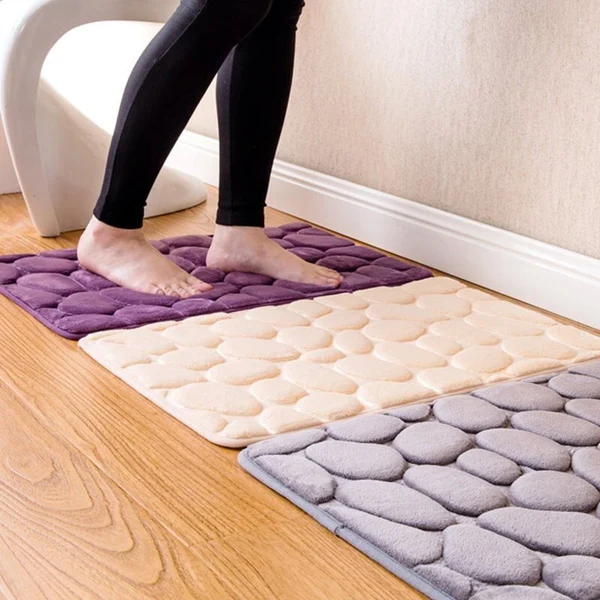 🔥2023 Hot Sale-49% Off🔥 Cobblestone Embossed Cobblestone Embossed Bathroom Bath Mat🛀