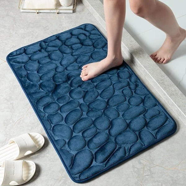 🔥2023 Hot Sale-49% Off🔥 Cobblestone Embossed Cobblestone Embossed Bathroom Bath Mat🛀