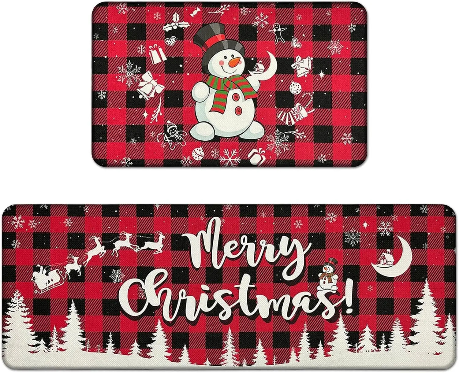 🎄[Set de 2] Covoare decorative pentru camera de Craciun Covoare anti-fouling