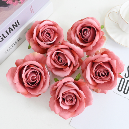 3.94"/10cm Popular Wedding Artificial Velvet Roses Flowers