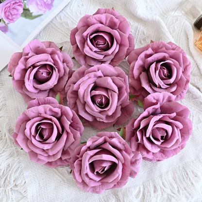 Colorful Fake Flower Heads Bulk For Decoration