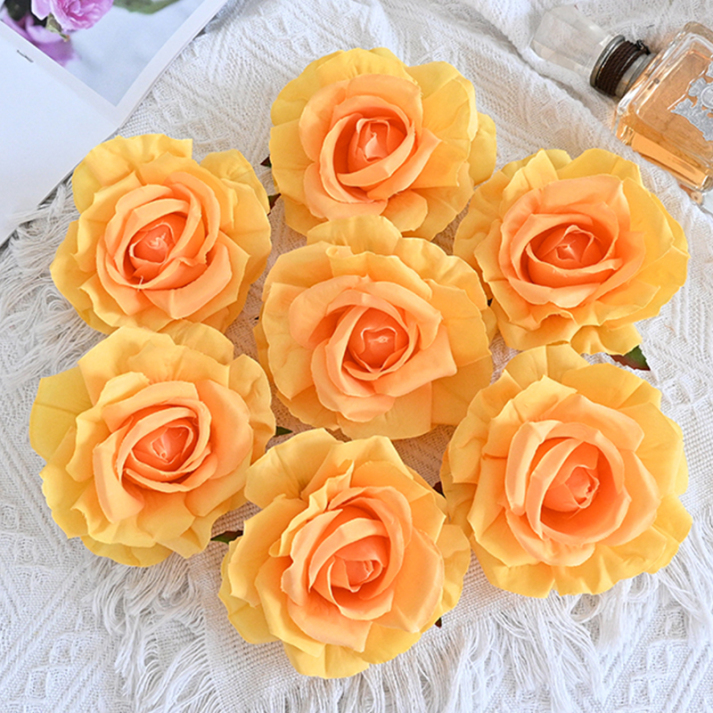 40 Pcs 3.3" Burnt Orange Silk Rose Heads - Artificial Flower Heads No Stem For DIY Crafts, Bouquets, Decor