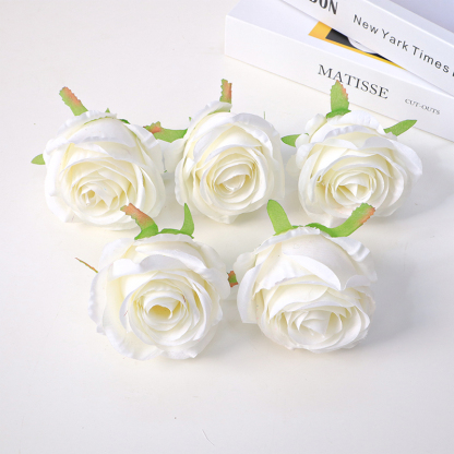Silk Rose Heads Wedding Flowers