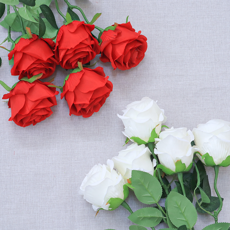 Home Decor Artificial Single Silk Rose Flowers