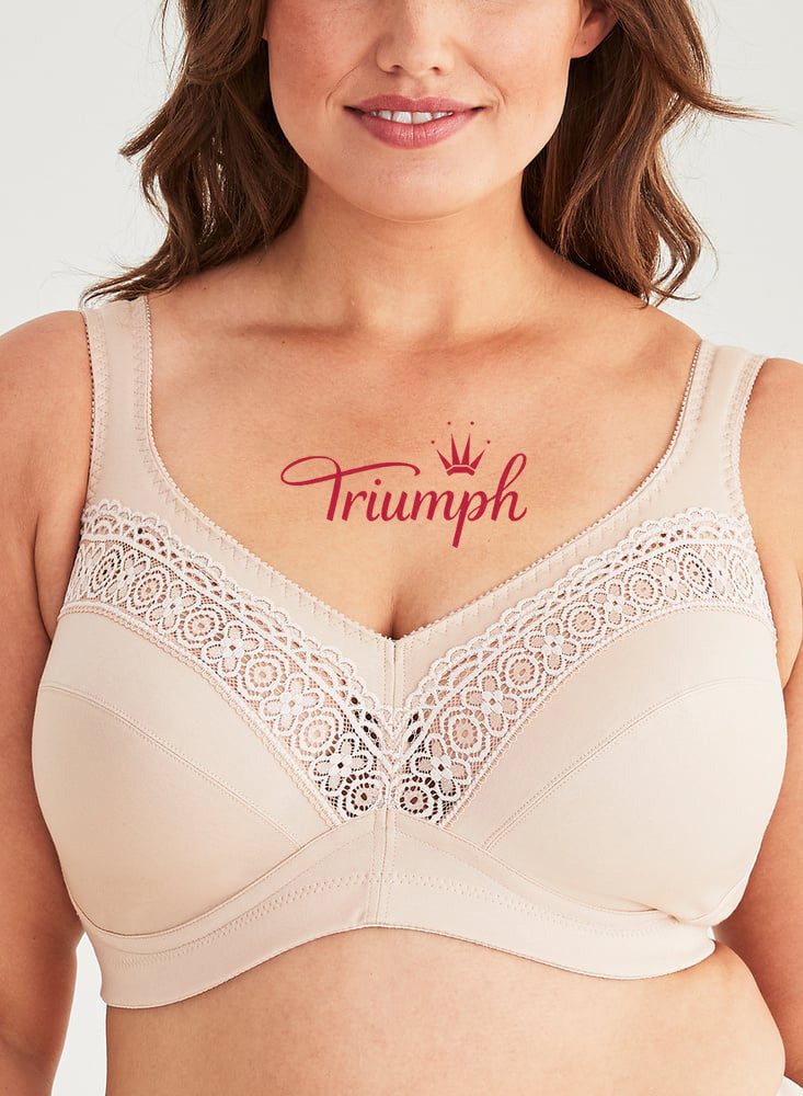 Triumph - [4 kusy] Podprsenka push-up s čipkou, priedušná a antivibračná