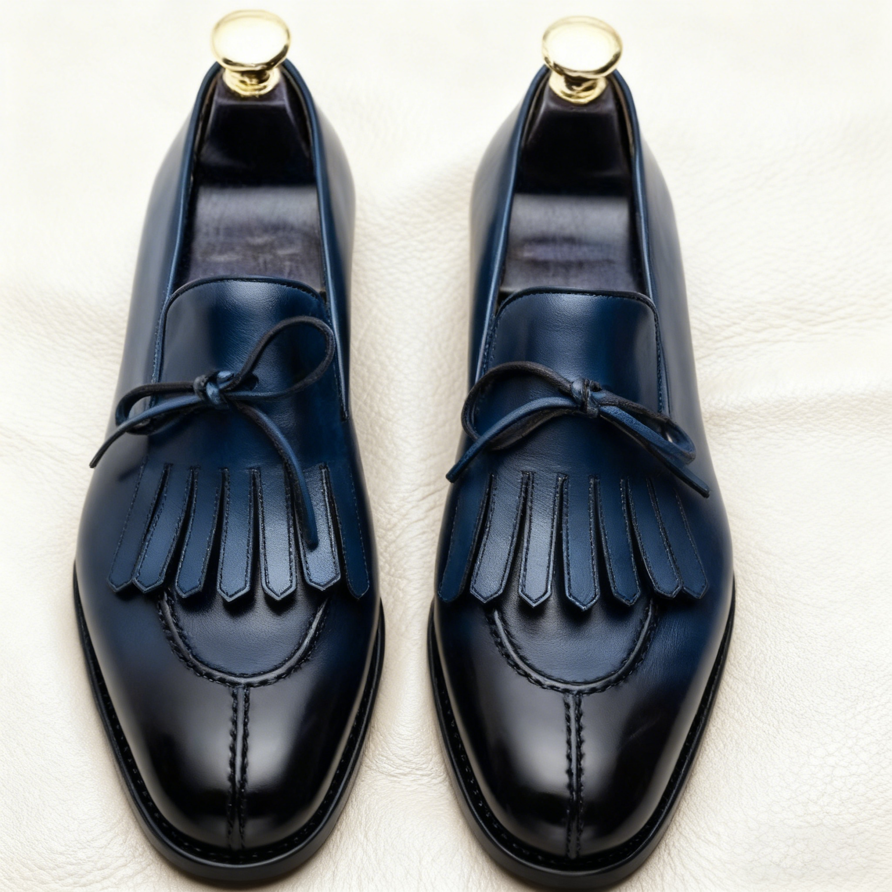 Statement Purple Genuine Leather Kiltie Loafers