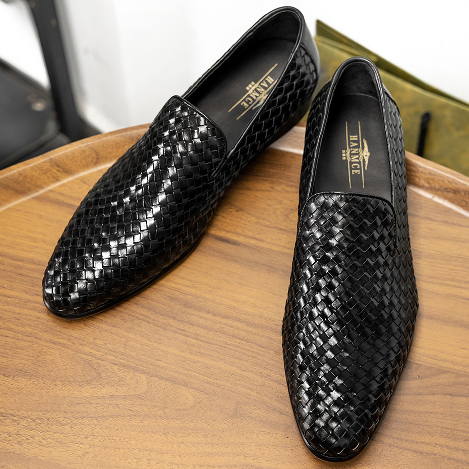 Men's Breathable Woven Genuine Leather Loafer Shoes