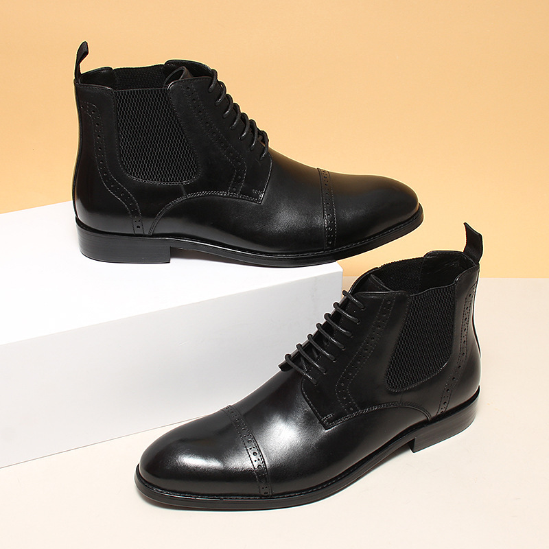 Right side showing leather texture and dual-style Chelsea panels-Colinshoes