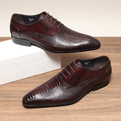 Avant-Garde Floral Sole Scale Texture Formal Oxfords-Colinshoes