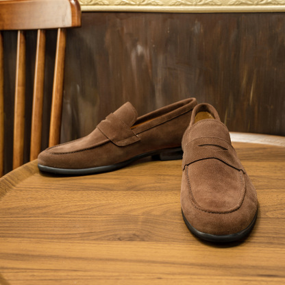 3-Season Essential Italian Nubuck Penny Loafers-Colinshoes