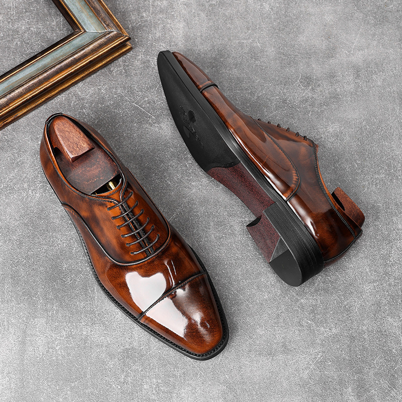 Wall Street Approved Triple Pleated Oxford Shoes-Colinshoes