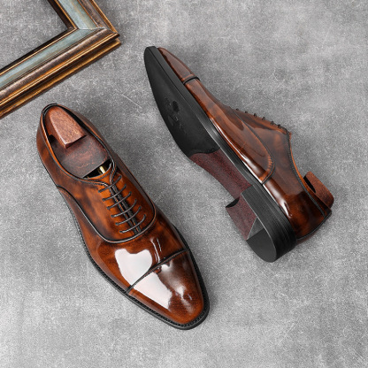 Wall Street Approved Triple Pleated Oxford Shoes-Colinshoes