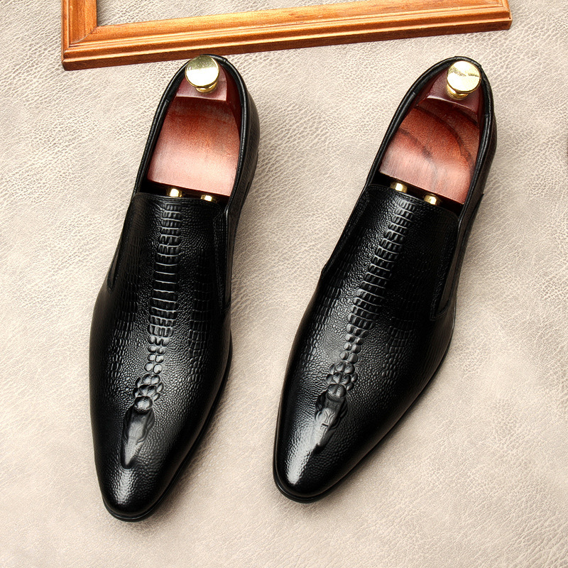 Your Power Alligator Embossed Office Uniform Shoes-Colinshoes