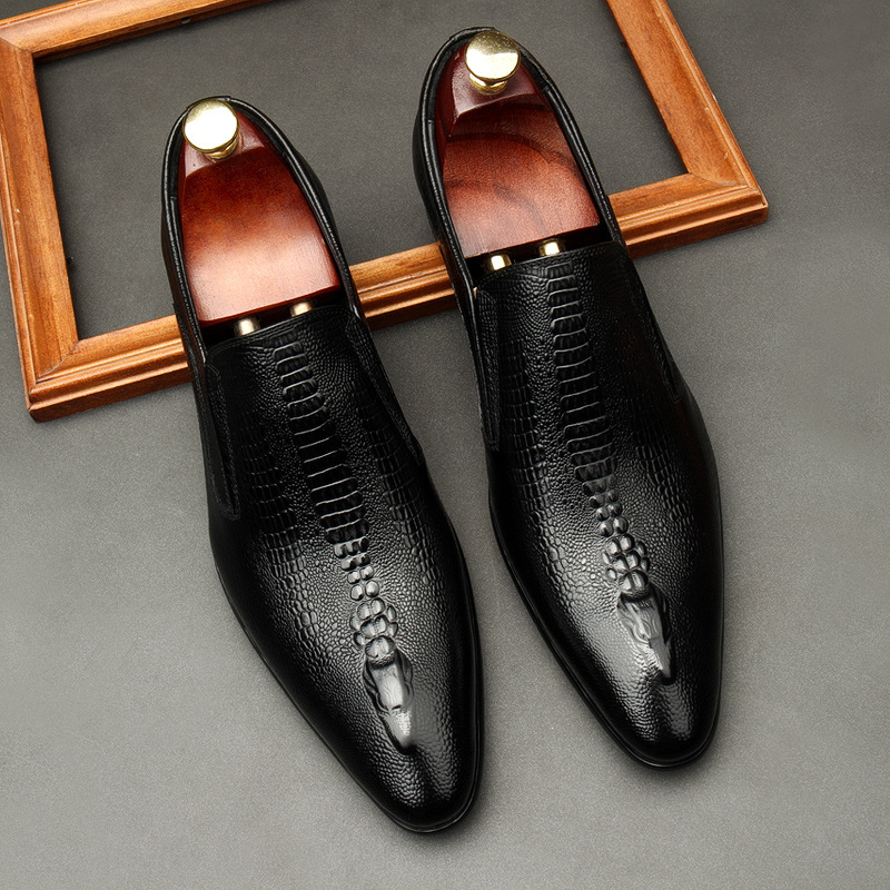 Your Power Alligator Embossed Office Uniform Shoes-Colinshoes