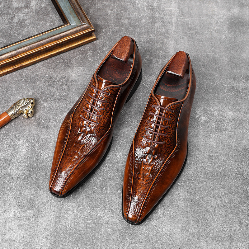 Elegant Brown Leather Oxfords - ColinShoes