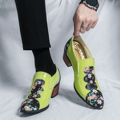 Floral Patchwork High Heel Loafers – ColinShoes