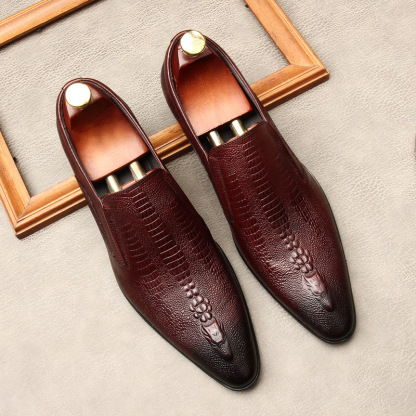 Your Power Alligator Embossed Office Uniform Shoes-Colinshoes