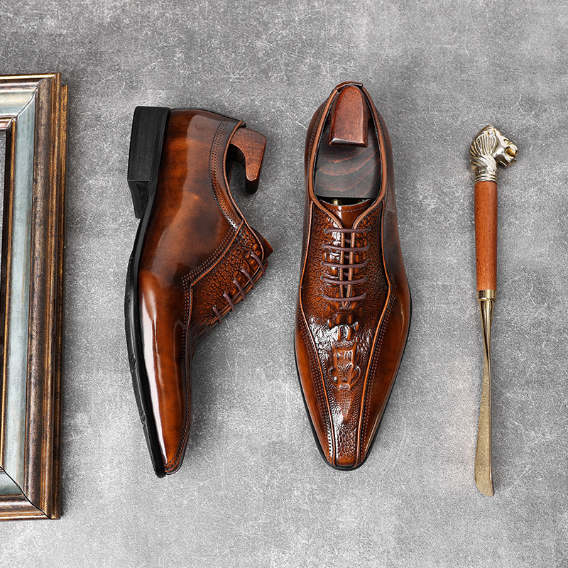 Premium Brown Leather Oxfords - Timeless Elegance | ColinShoes