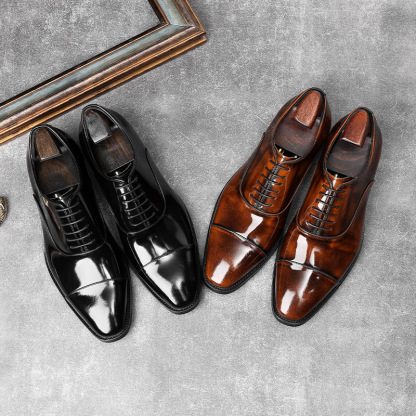 Wall Street Approved Triple Pleated Oxford Shoes-Colinshoes