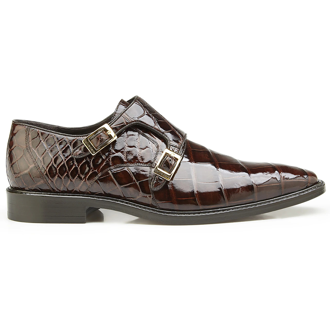 Designer Croc-Print Double Monk Straps-Colinshoes