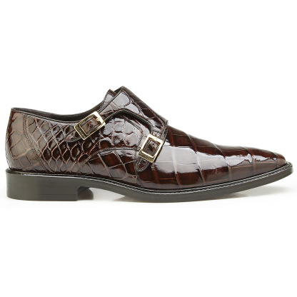 Designer Croc-Print Double Monk Straps-Colinshoes