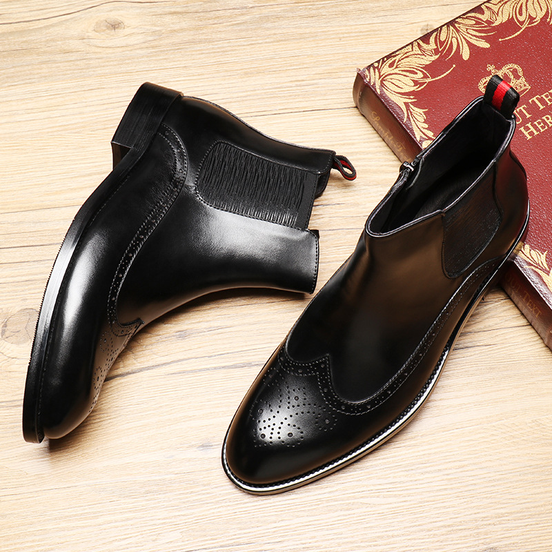 Luxury Italian Handcrafted Wingtip Brogue Boots-Colinshoes