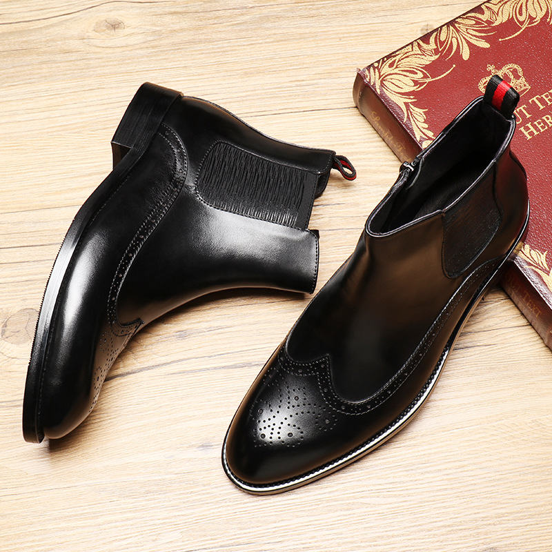 Luxury Italian Handcrafted Wingtip Brogue Boots-Colinshoes