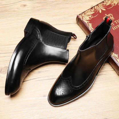 Luxury Italian Handcrafted Wingtip Brogue Boots-Colinshoes