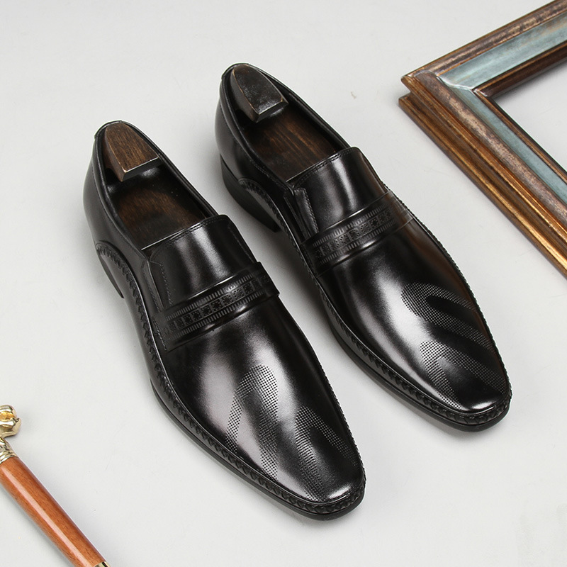 Double-Stitched Bridle Leather Slip-Ons-Colinshoes
