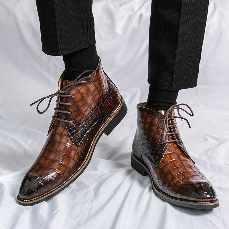 Formal Lace-Up Ankle Boots for Men