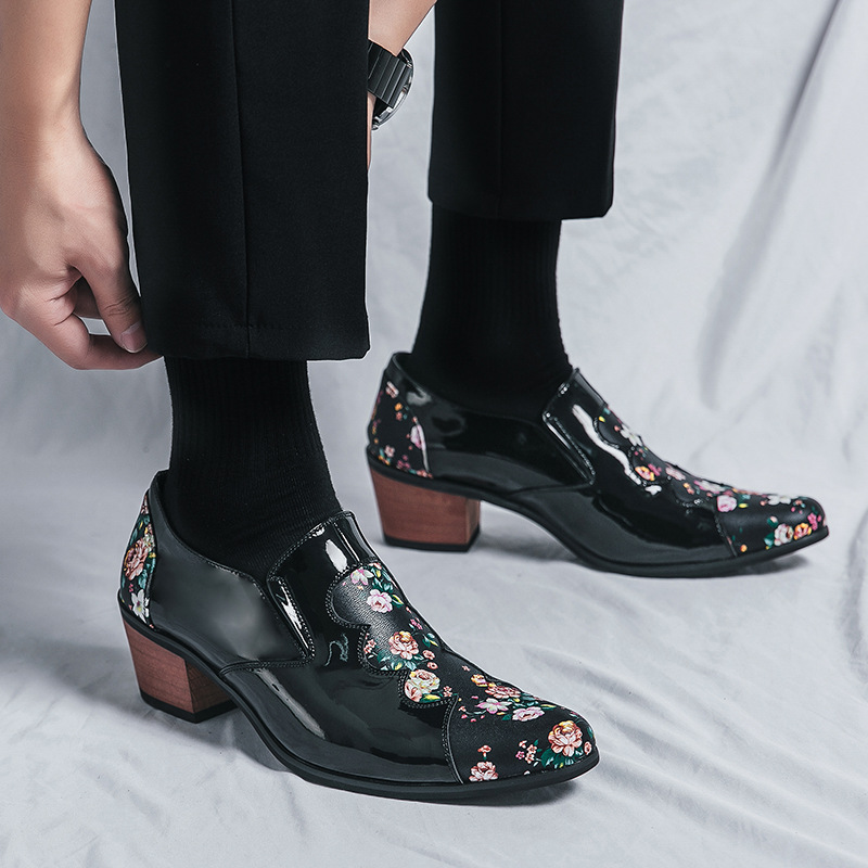 Men's Point Toe Patchwork Wedding Party Shoes