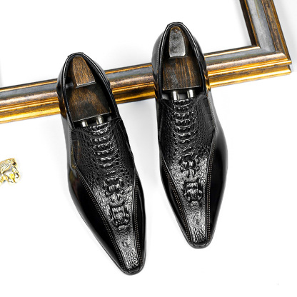Statement Exotic Pointed Leather Loafers