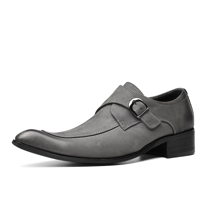 Burnished Antiqued Toe Italian Leather Monk Straps-Colinshoes