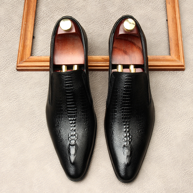 Your Power Alligator Embossed Office Uniform Shoes-Colinshoes