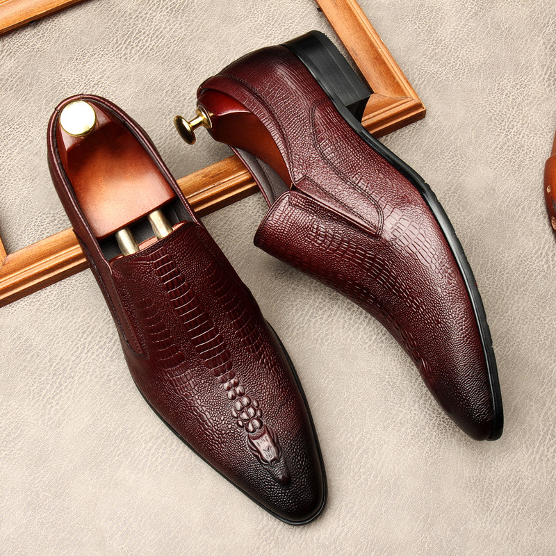 Your Power Alligator Embossed Office Uniform Shoes-Colinshoes