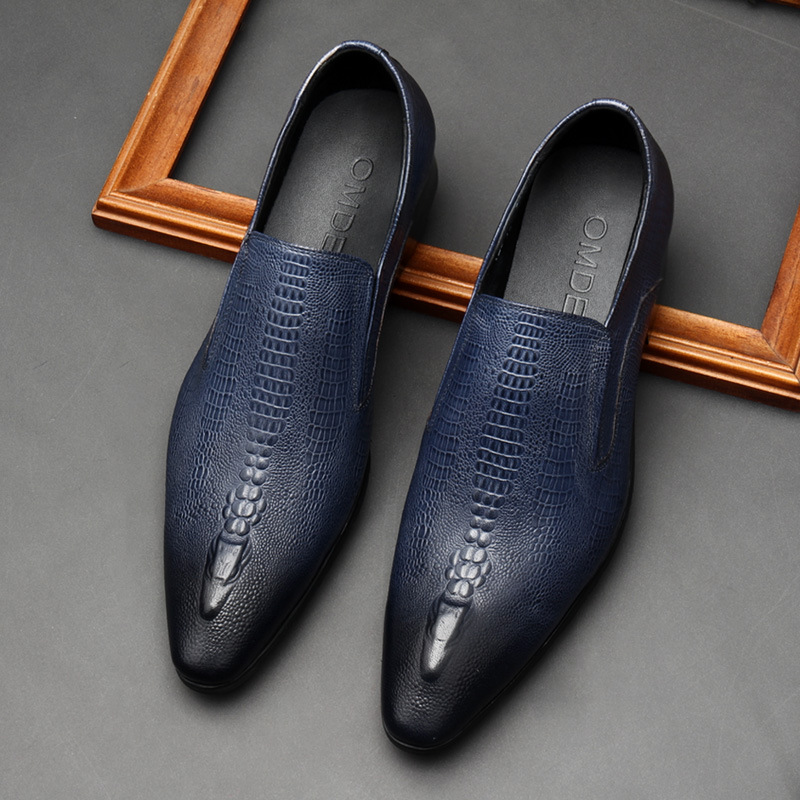 Men's Business Casual Pointed Toe Genuine Leather Shoes