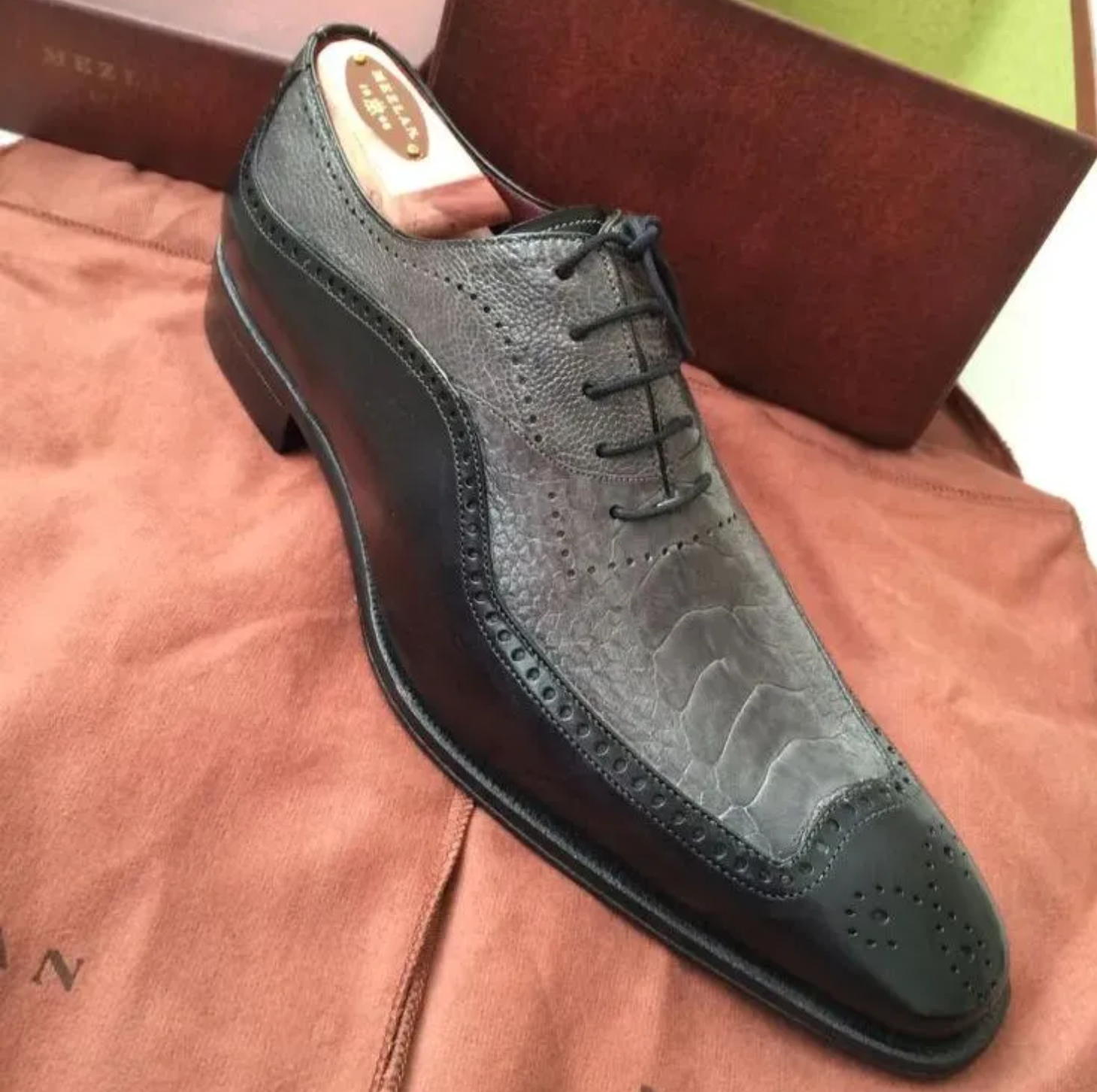 PATCHWORK LEATHER SHOES-Colinshoes