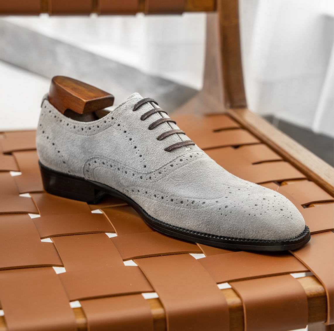 Stylish Suede Brogues for Wedding & Office-Colinshoes