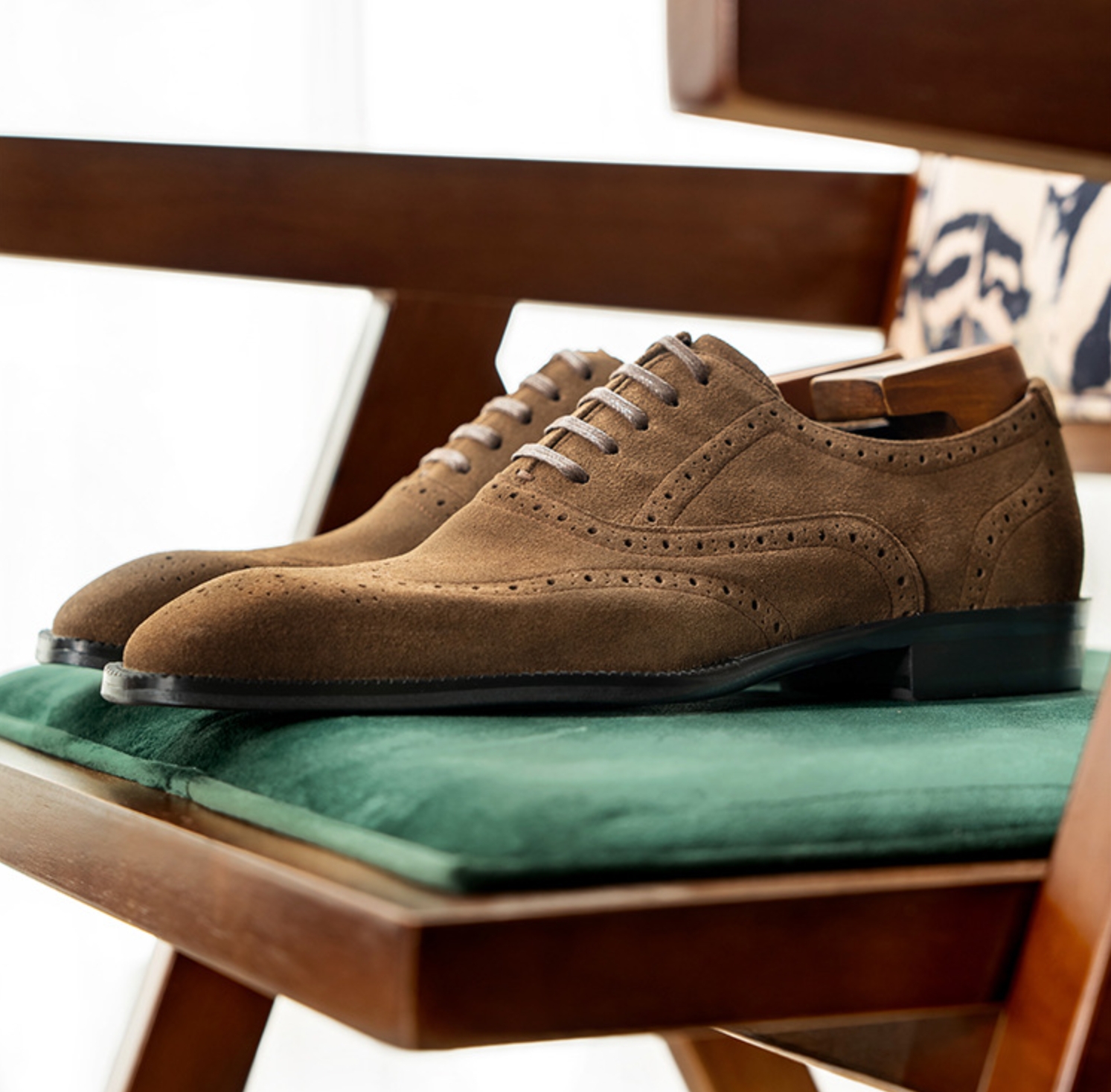 Stylish Suede Brogues for Wedding & Office-Colinshoes