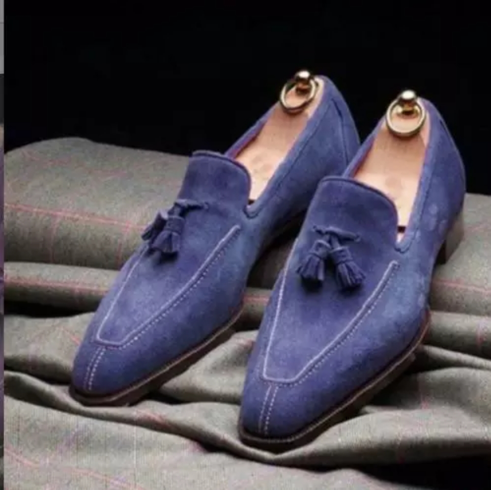 Vintage Soft Suede Fringed Loafers-Colinshoes