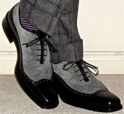 Quiet Luxury Two-Tone Wingtip Oxford Shoes -Colinshoes