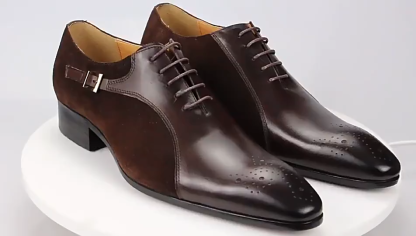 Men's Genuine Leather Buckle Business Dress Shoes
