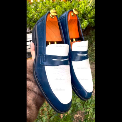  Patchwork Exotic Loafers Dress Shoes