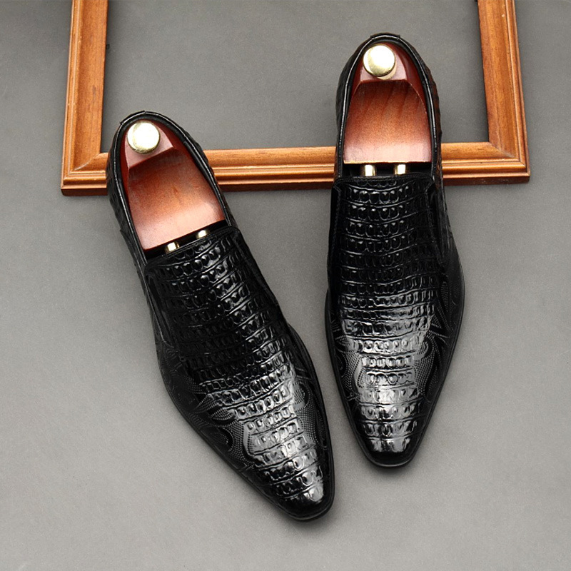 Quiet Luxury Exotic-Inspired Leather Dress Loafers