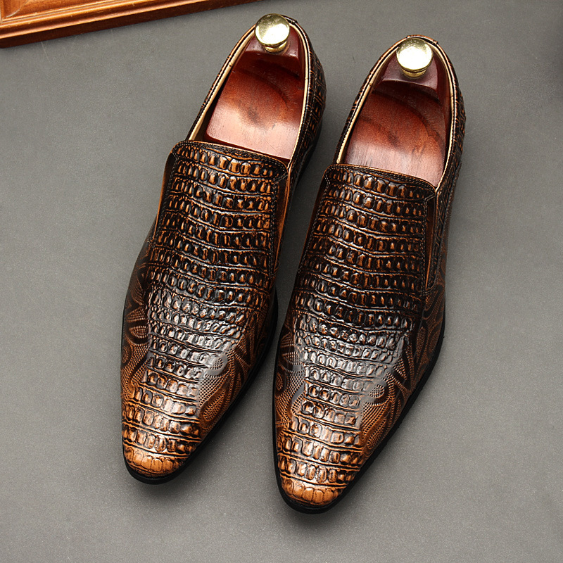 Quiet Luxury Exotic-Inspired Leather Dress Loafers