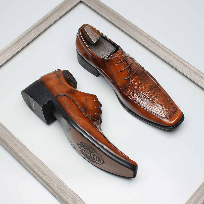 Luxurious Depth Exotic-Inspired Derby Shoes