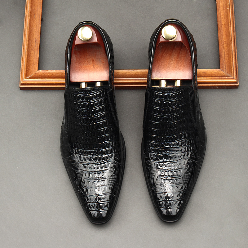 Quiet Luxury Exotic-Inspired Leather Dress Loafers