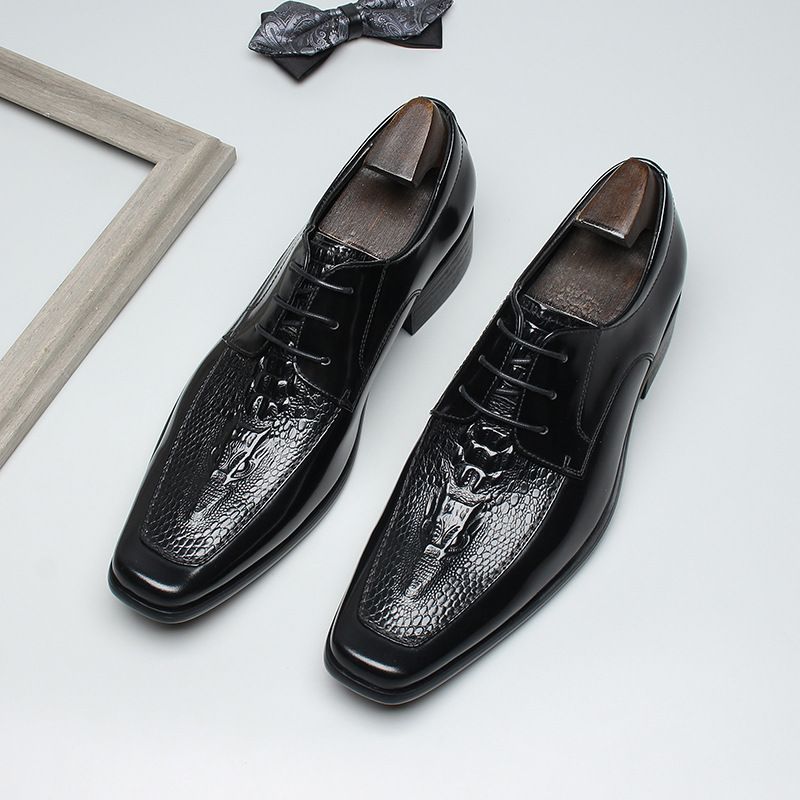Luxurious Depth Exotic-Inspired Derby Shoes