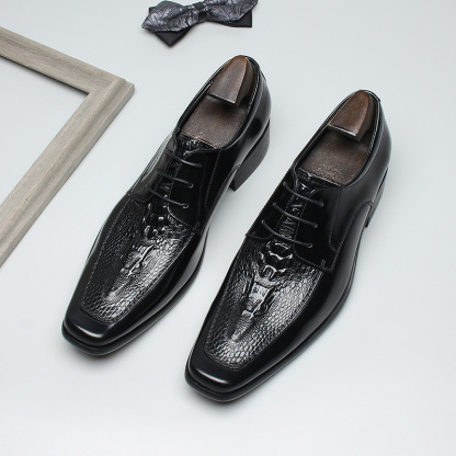 Luxurious Depth Exotic-Inspired Derby Shoes