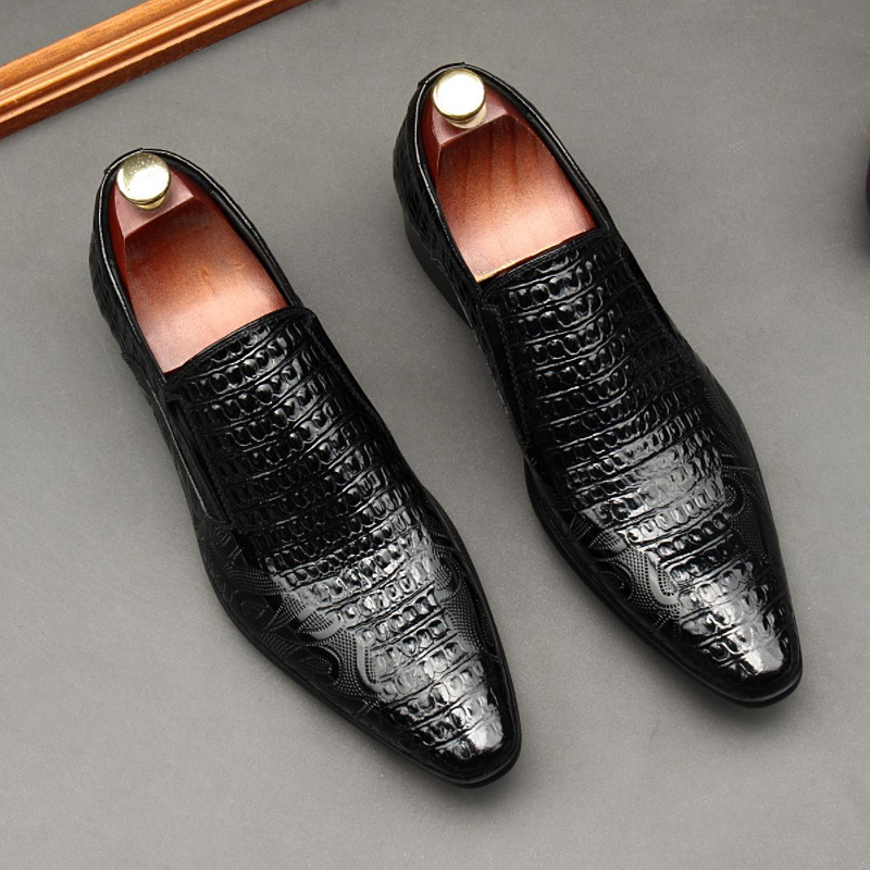 Quiet Luxury Exotic-Inspired Leather Dress Loafers